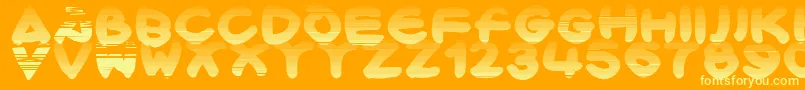 Bloxx-Schriftart – Gelbe Schriften auf orangefarbenem Hintergrund