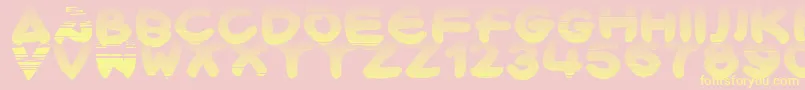 Bloxx-fontti – keltaiset fontit vaaleanpunaisella taustalla