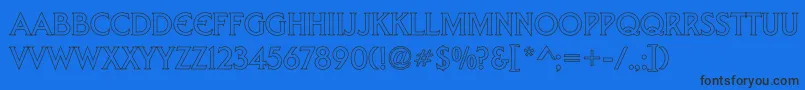 ArnelleHollow Font – Black Fonts on Blue Background