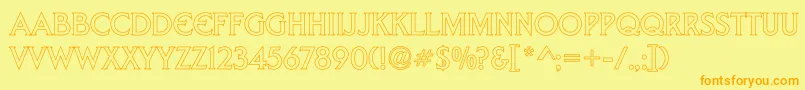 ArnelleHollow Font – Orange Fonts on Yellow Background