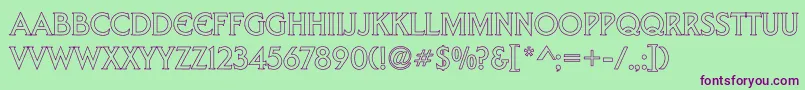 ArnelleHollow Font – Purple Fonts on Green Background