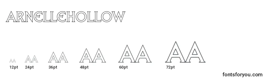 ArnelleHollow Font Sizes