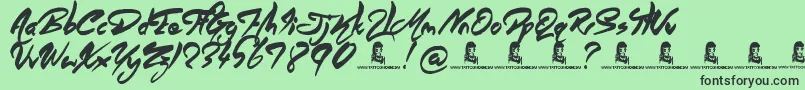 AngelWarriors Font – Black Fonts on Green Background