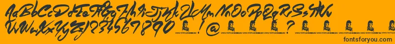 AngelWarriors Font – Black Fonts on Orange Background