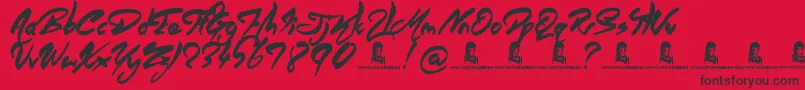 AngelWarriors Font – Black Fonts on Red Background