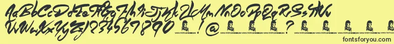 AngelWarriors Font – Black Fonts on Yellow Background