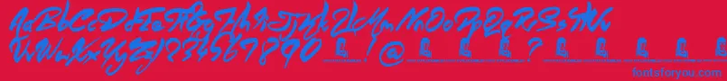 AngelWarriors Font – Blue Fonts on Red Background