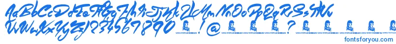 AngelWarriors Font – Blue Fonts on White Background