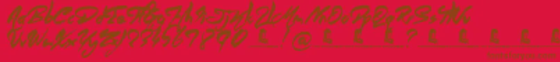 AngelWarriors Font – Brown Fonts on Red Background