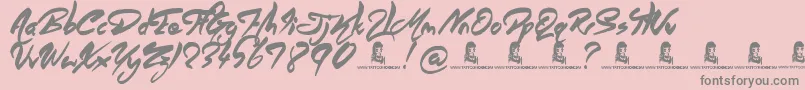AngelWarriors Font – Gray Fonts on Pink Background