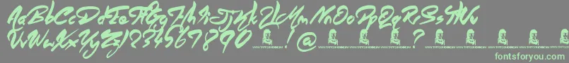 AngelWarriors Font – Green Fonts on Gray Background