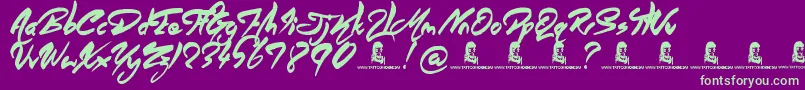 AngelWarriors Font – Green Fonts on Purple Background