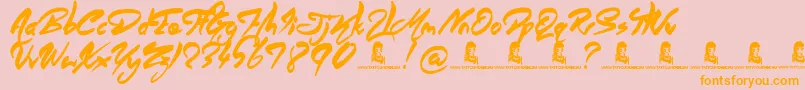 AngelWarriors Font – Orange Fonts on Pink Background