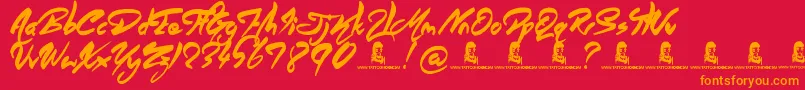 AngelWarriors Font – Orange Fonts on Red Background