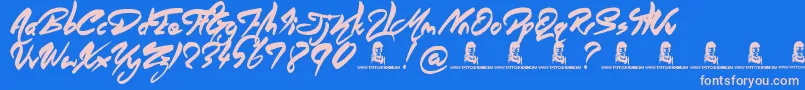 AngelWarriors Font – Pink Fonts on Blue Background