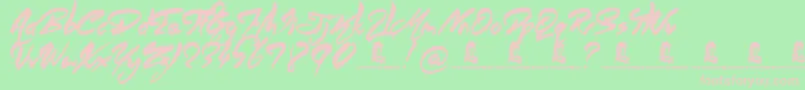 AngelWarriors Font – Pink Fonts on Green Background