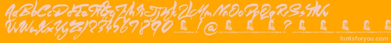 AngelWarriors Font – Pink Fonts on Orange Background
