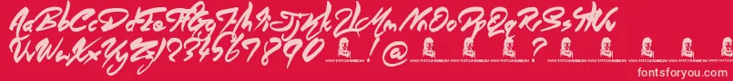 AngelWarriors Font – Pink Fonts on Red Background