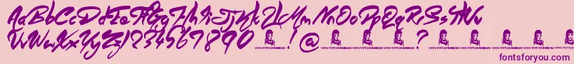 AngelWarriors Font – Purple Fonts on Pink Background