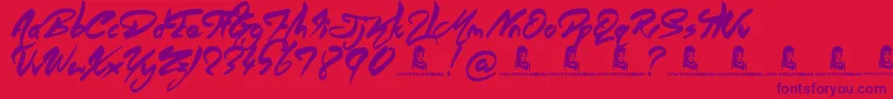 fuente AngelWarriors – Fuentes Moradas Sobre Fondo Rojo