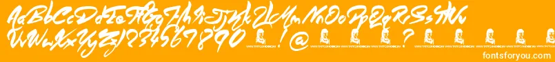 AngelWarriors Font – White Fonts on Orange Background