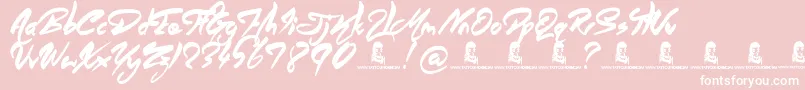 AngelWarriors Font – White Fonts on Pink Background