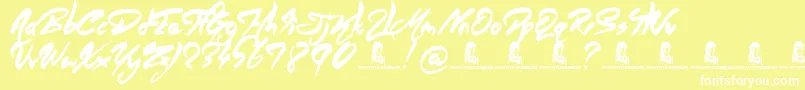 フォントAngelWarriors – 黄色い背景に白い文字