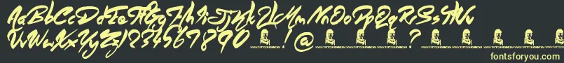 AngelWarriors Font – Yellow Fonts on Black Background