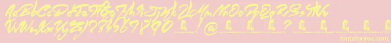 AngelWarriors Font – Yellow Fonts on Pink Background