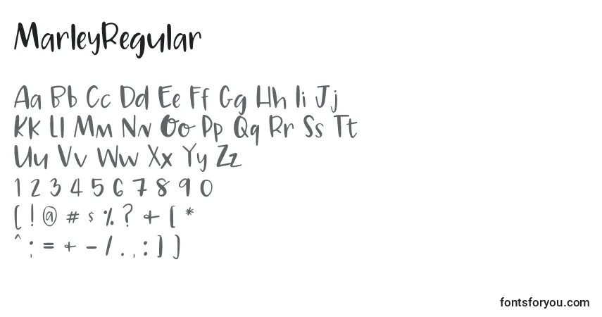Fuente MarleyRegular - alfabeto, números, caracteres especiales