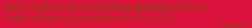 フォントMarleyRegular – 赤い背景に茶色の文字