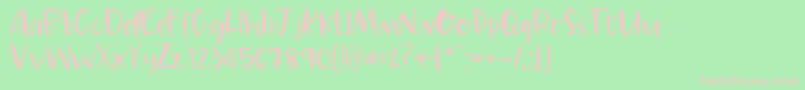 MarleyRegular-fontti – vaaleanpunaiset fontit vihreällä taustalla