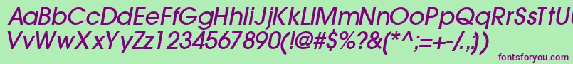 Trendexlightssk ffy Font – Purple Fonts on Green Background