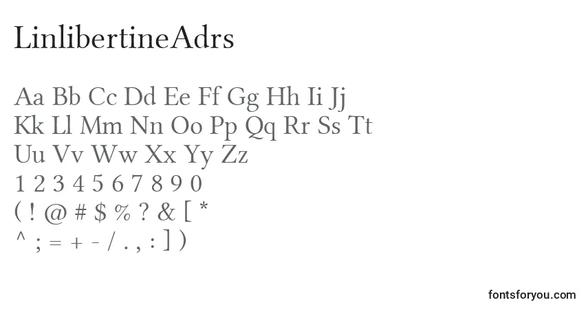 LinlibertineAdrs-fontti – aakkoset, numerot, erikoismerkit