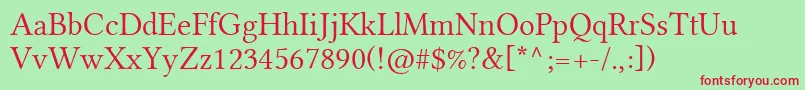 LinlibertineAdrs Font – Red Fonts on Green Background