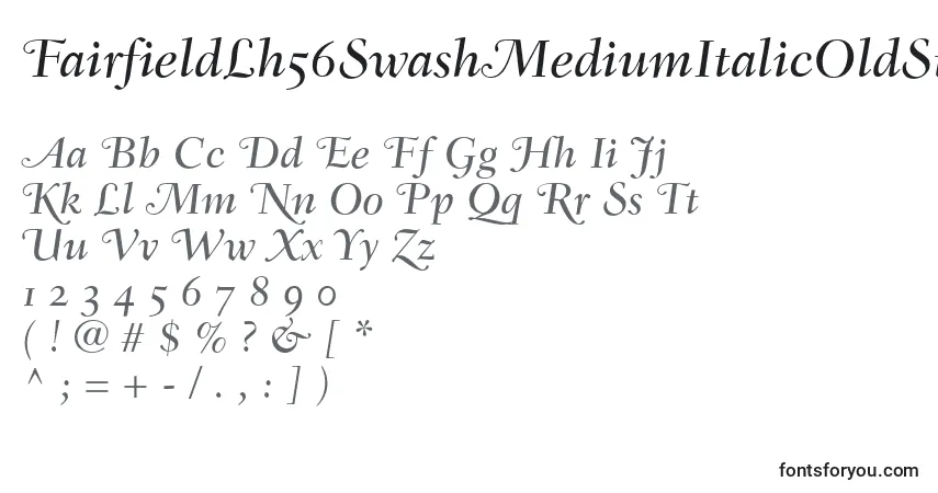 Czcionka FairfieldLh56SwashMediumItalicOldStyleFigures – alfabet, cyfry, specjalne znaki