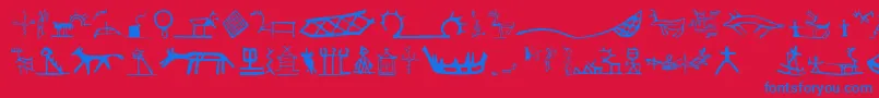 Llsamisigns Font – Blue Fonts on Red Background