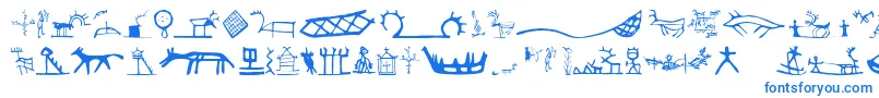 フォントLlsamisigns – 白い背景に青い文字