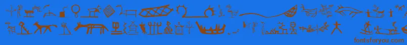 Llsamisigns Font – Brown Fonts on Blue Background