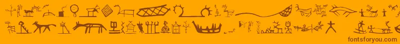 Llsamisigns Font – Brown Fonts on Orange Background