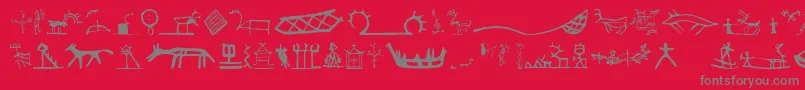 Llsamisigns Font – Gray Fonts on Red Background