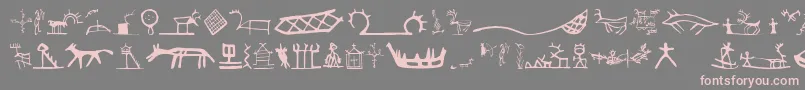 フォントLlsamisigns – 灰色の背景にピンクのフォント