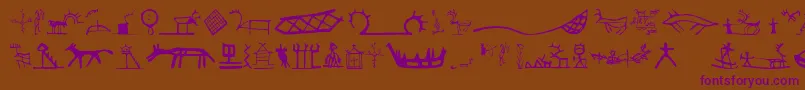 Llsamisigns-fontti – violetit fontit ruskealla taustalla
