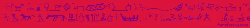 フォントLlsamisigns – 赤い背景に紫のフォント
