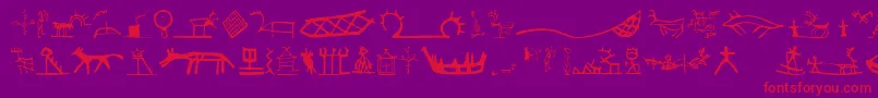 フォントLlsamisigns – 紫の背景に赤い文字