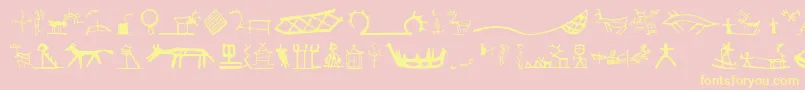 Llsamisigns Font – Yellow Fonts on Pink Background