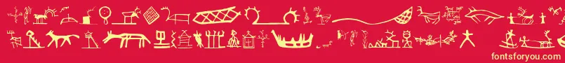 Llsamisigns-fontti – keltaiset fontit punaisella taustalla