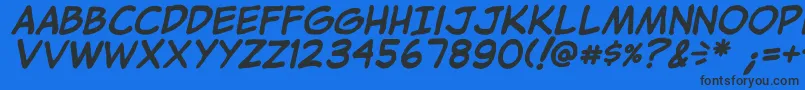 JibbajabbaBolditalic Font – Black Fonts on Blue Background