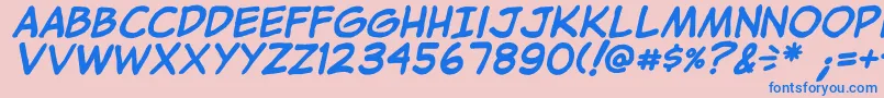 JibbajabbaBolditalic Font – Blue Fonts on Pink Background