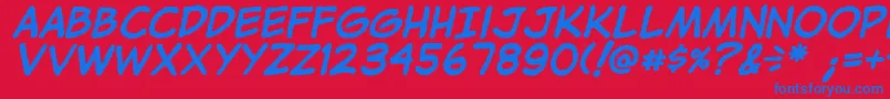 JibbajabbaBolditalic Font – Blue Fonts on Red Background